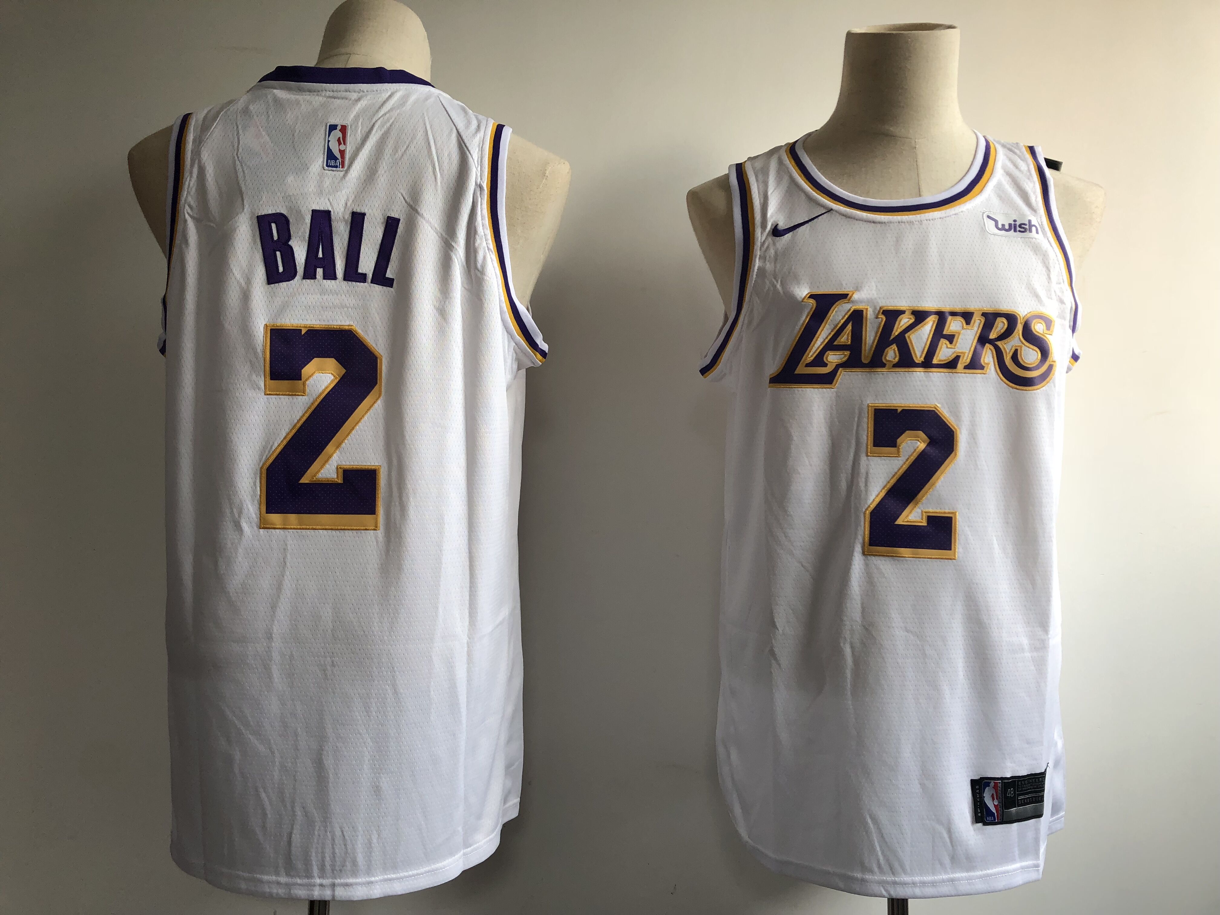 Men Los Angeles Lakers 2 Ball white Nike NBA Jerseys